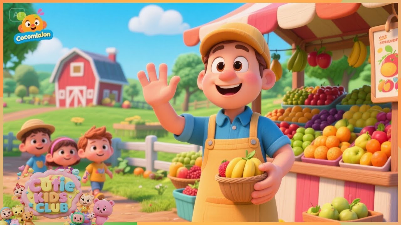 Fruit Song for Kids 🍎🍌🍇 | Fun Fruit Stall Learning Song 🎶