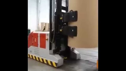 AGV forklift with paper roll clamp