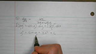 Solving Separable Differential Equations