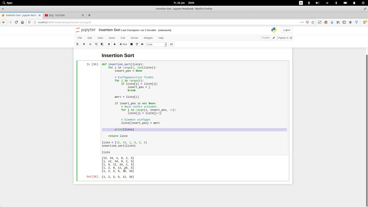 Insertion Sort in 5 Minuten YouTube