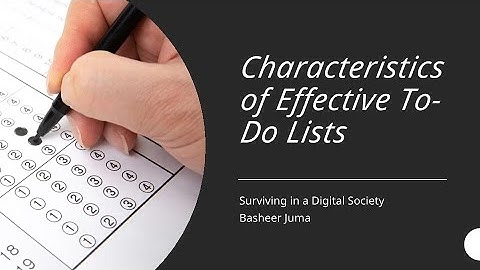 FBC 142 C Basheer Juma Effective To Do List