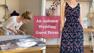 An Autumn Wedding Guest Dress｜Sewing vlog 🪡｜Sew House 7 Sauvie Dress