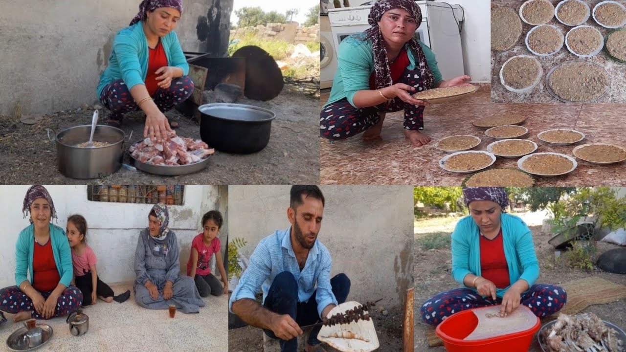 اليوم عملنا اكله طيبه هريسه باللحم خروف اكله عفرينيه🔥😋😓