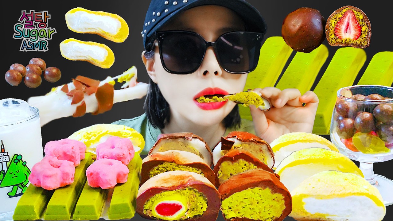 [ASMR] 파사삭! 소리 대박 🍓 두바이 '딸기 품은 두쫀볼' 먹방 | Dubai's Strawberry-embracing ball MUKBANG