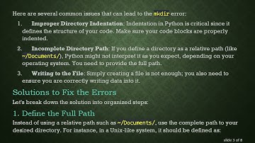 How to Fix mkdir Errors Due to Non-Existent File Paths in Python