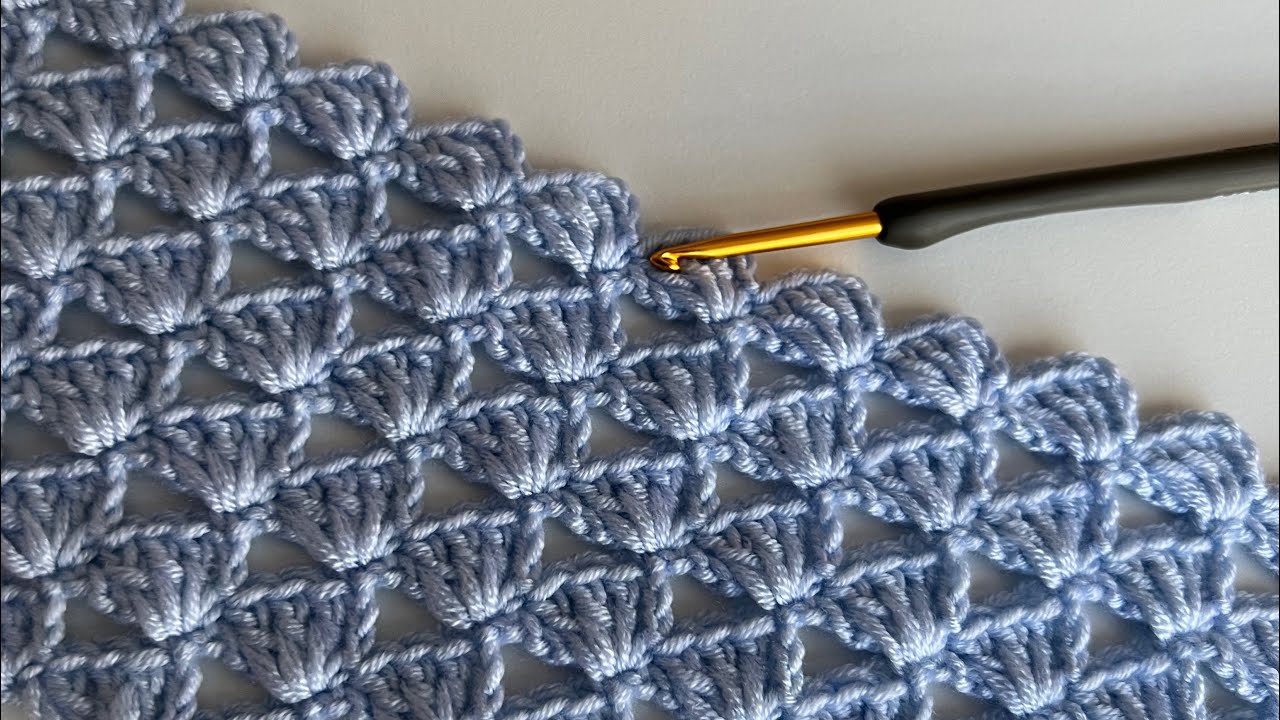 Легкая схема вязания детского одеяла крючком для начинающих / Как связать детское одеяло спицами
