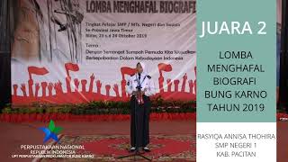 JUARA 2 LOMBA MENGHAFAL BIOGRAFI BUNG KARNO 2019