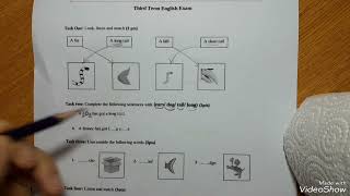 امتحان اللغة الانجليزية للسنة الثالثة ابتدائي