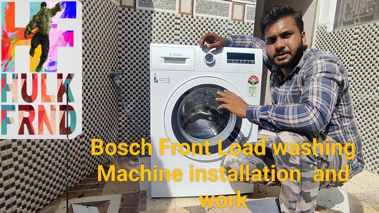 Bosch front load washing machine installation and work function by  ENGINEER. #bosch #washingmachine - YouTube