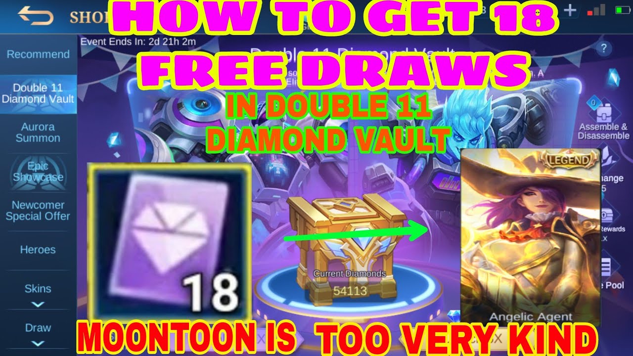 DID YOU GET LUCKY? FREE 6 TICKETS ON DOUBLE 11 DIAMOND VAULT EVENT IN MOBILE LEGENDS
