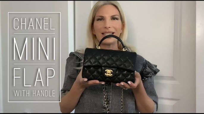 Chanel 22B unboxing - mini flap rectangle gold plate top handle