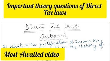 Important theory questions of Direct tax law #tipsandtricks #exam #gnduquestionpaper