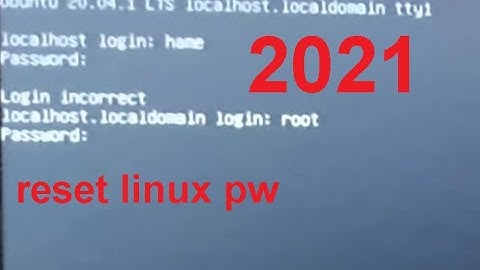 reset pw ubuntu 20.04 login incorrect