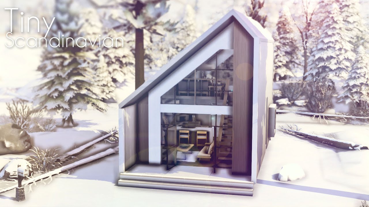 Tiny Scandinavian 🏠 🏔️ | The Sims 4 Snowy Escape | Speed Build | No CC ...