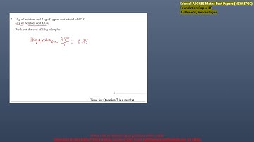 Edexel iGCSE Maths Past Papers - Arithmetic, Percentages