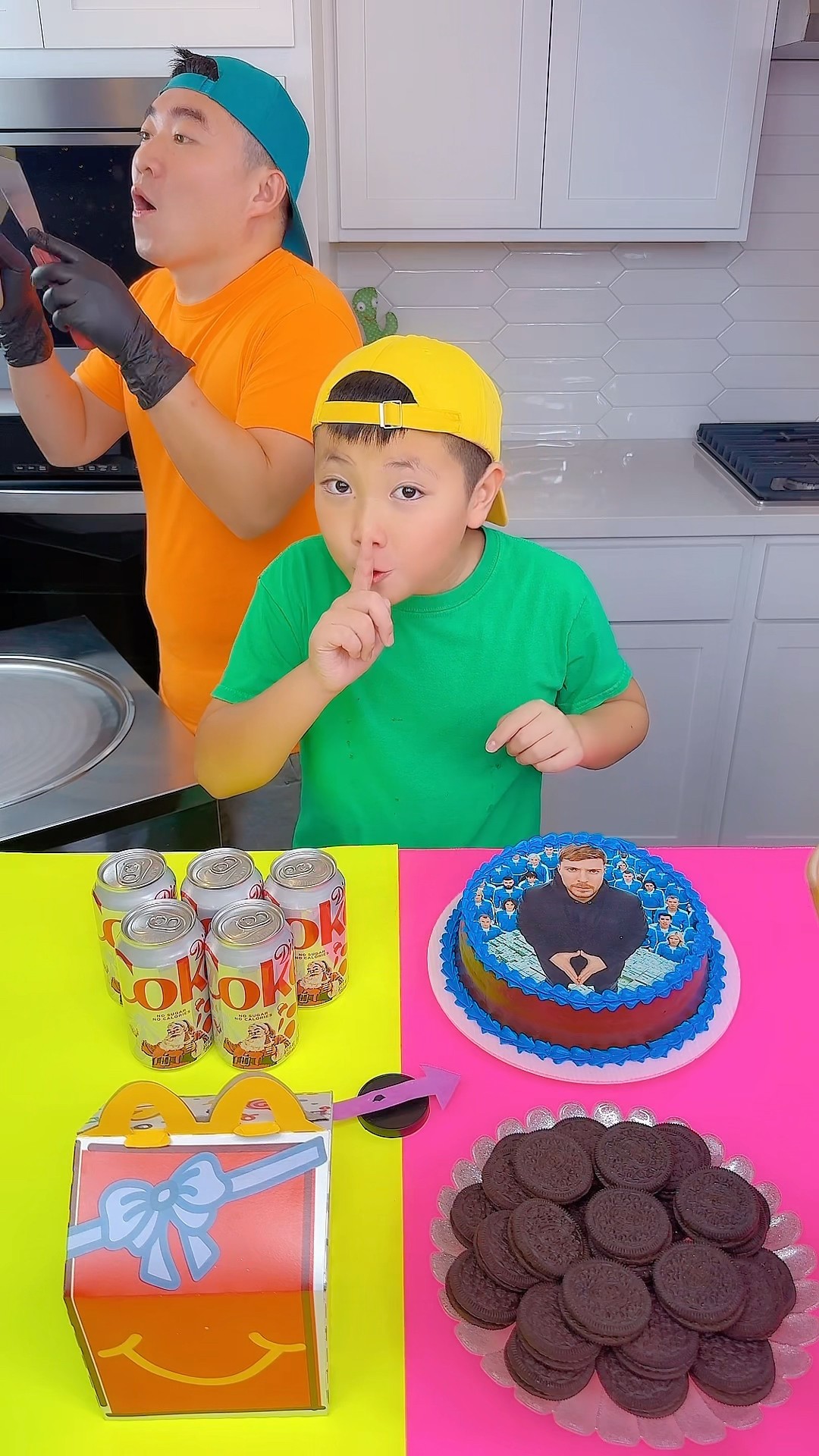 MrBeast cake vs Oreo ice cream challenge!? #funny by Ethan Funny Family