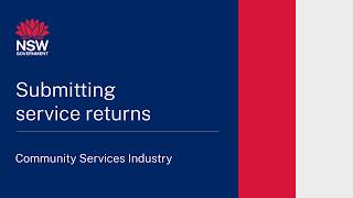 Community Services Industry - Submitting service returns in the employer portal