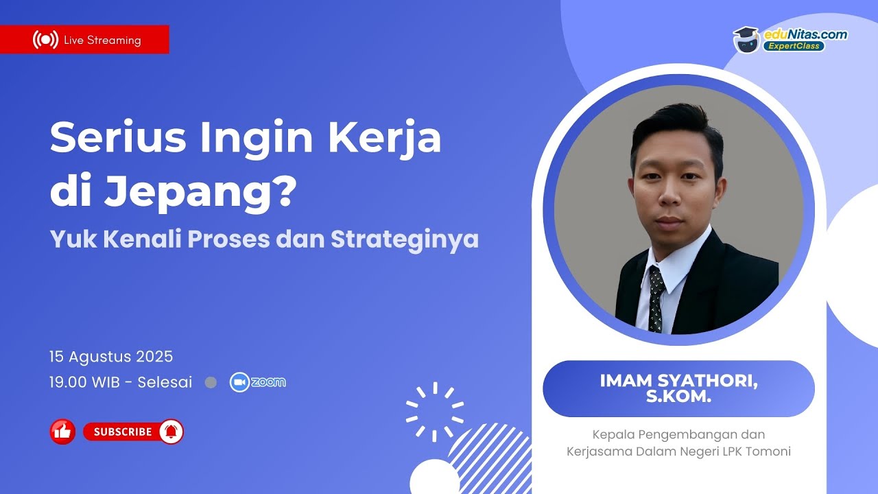 Webinar EEC - Serius Ingin Kerja di Jepang? Yuk Kenali Proses dan Strateginya Webinar EEC - Serius Ingin Kerja di Jepang? Yuk Kenali Proses dan Strateginya