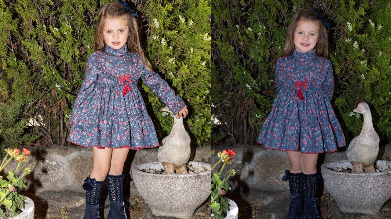 Vestido con pechero. REVISTA INFANTILES Otoño-Invierno. - YouTube