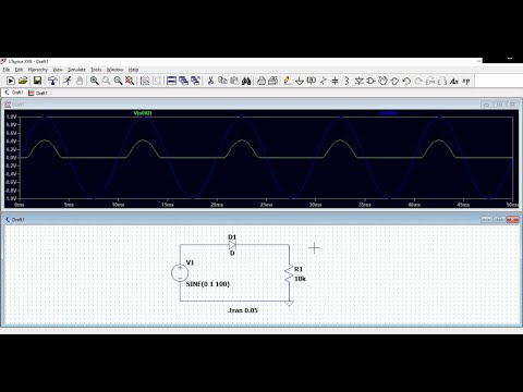 Half wave rectifier demonstration using ltspice