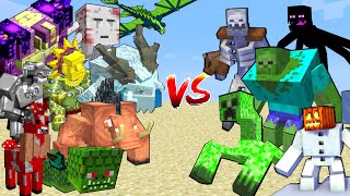 Mutant Creatures vs Modded Army (Mowzie's Mobs, Twilight Forest, MutantMore) in Minecraft Mob Battle