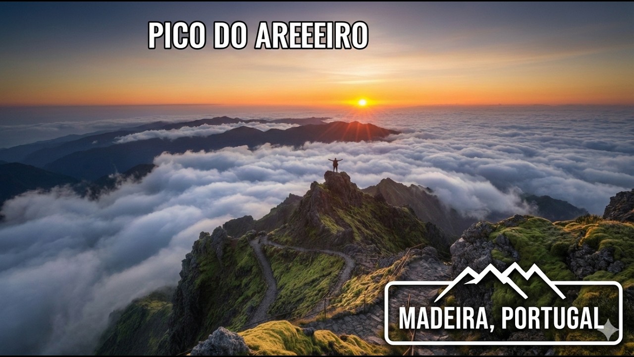 Relax in Pico do Areeiro, Madeira | Trail to Pico Ruivo • Clouds, Mountains | Drone 4K
