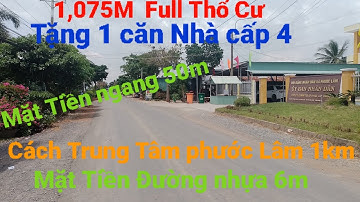 Hàng đẹp sức sắc ,1,075MV Thổ Cư Tặng 1 căn nhà cấp 4 mặt tiền đường nhựa 6m| BĐS Cần Giuộc Long An
