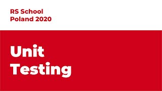 Rolling Scopes School Poland. Unit testing