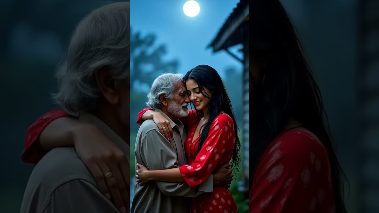 An Old Man & A Young Girl | Romantic mood in Rain..!