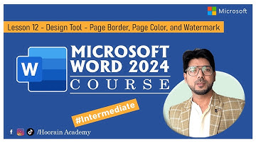 Lesson 12 - Design Tool - Page Border, Page Color, and Watermark in MS Word 2024 Urdu / हिन्दी