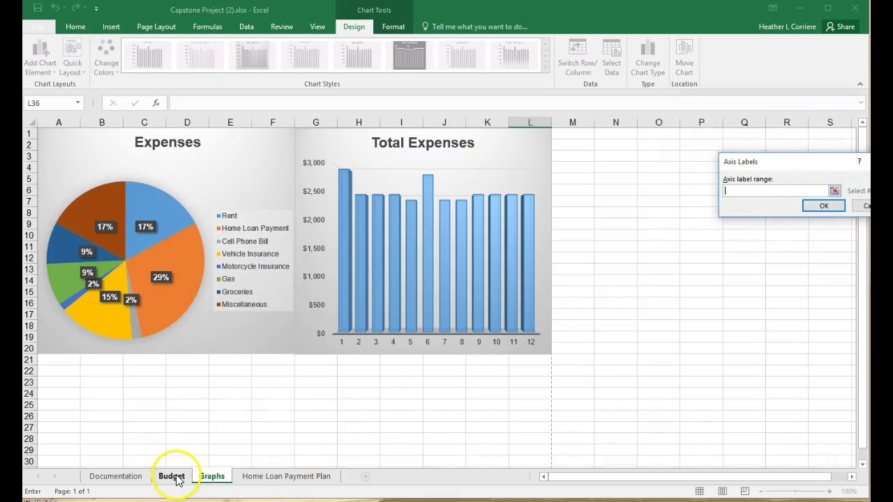 Change an Axis label on a graph Excel - YouTube