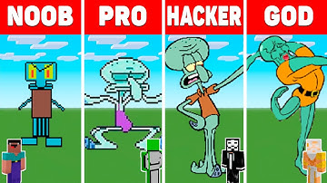 MINECRAFT NOOB vs PRO vs HACKER vs GOD Minecraft Pixel art: Squidward Tentacles / Animation