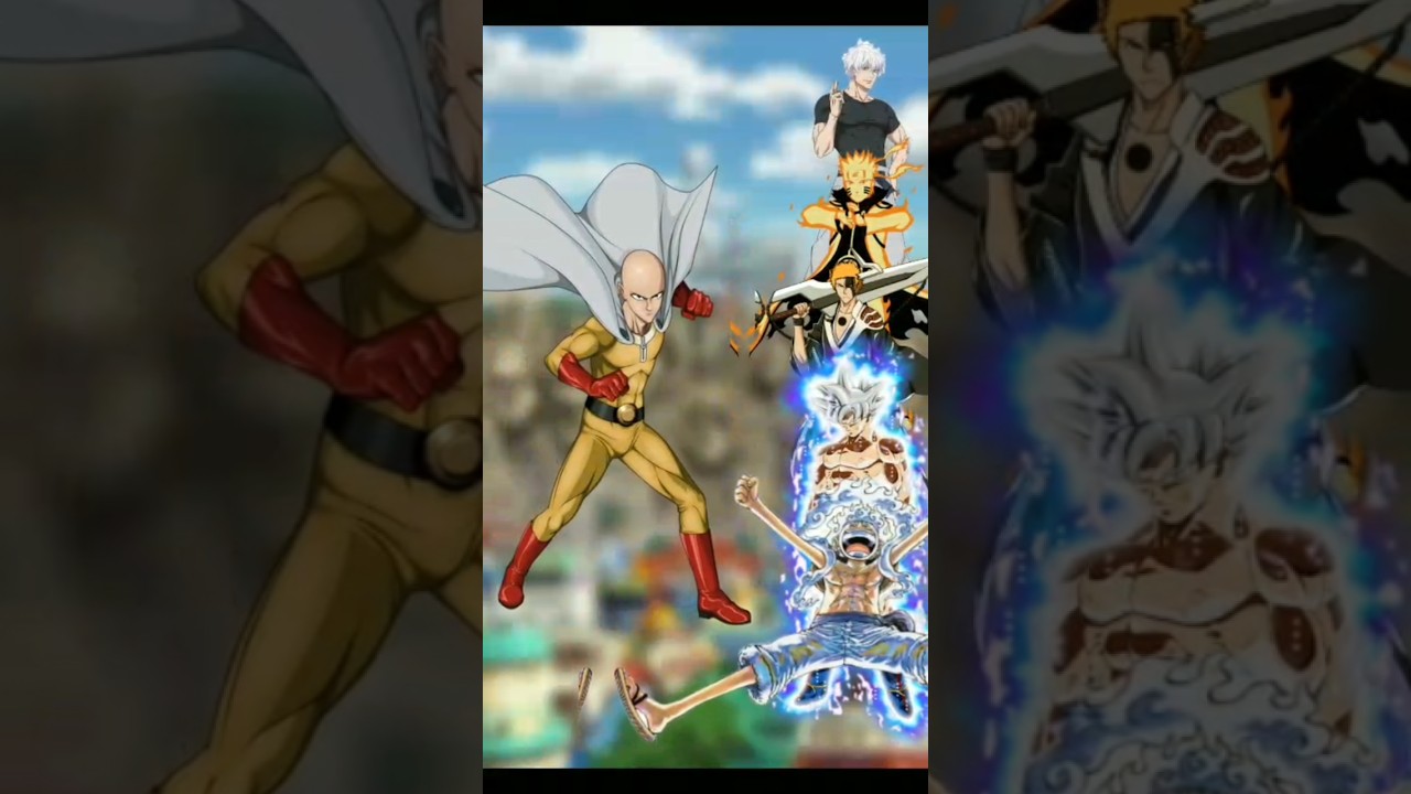 Saitama 💪vs Naruto,gojo, Luffy,Goku❤️💀