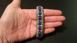 New "Delicate Beaded Double" Rainbow Loom/ Monster Tail Bracelet/ How To Tutorial
