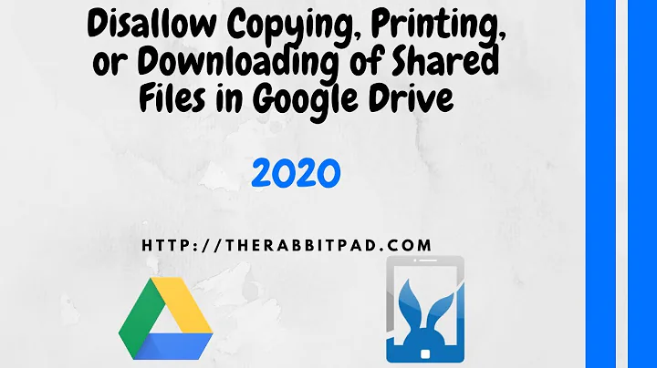 Sharing Files in Google Drive: Prevent Copying, Printing, and Downloads 2020