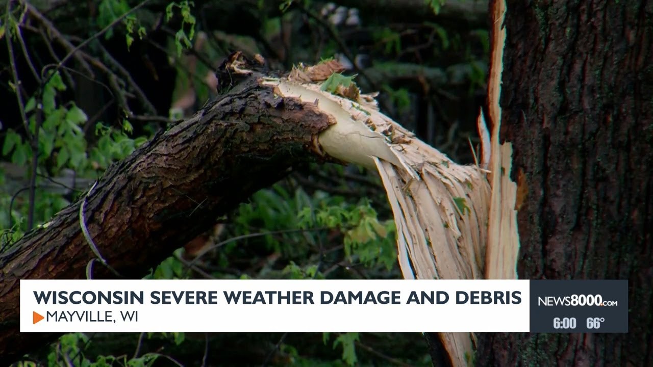 Wisconsin severe weather damage and debris - YouTube
