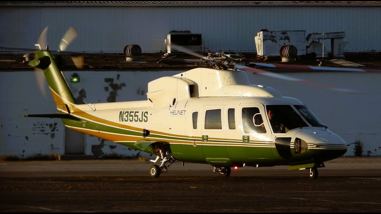 Sikorsky S-76 On Arrival at Van Nuys Airport - Helicopter - N355JS