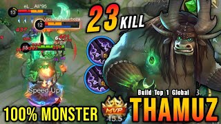 23 Kills!! General Kai Thamuz Kung Fu Panda 100% Monster!! - Build Top 1 Global Thamuz ~ MLBB