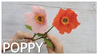 How To Make poppy paper flowers/페이퍼플라워 양귀비 꽃 만들기/ポピーの花の作り方