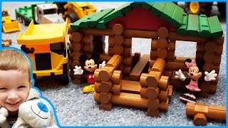 Lincoln Logs Construction Site with Construction Vehicles