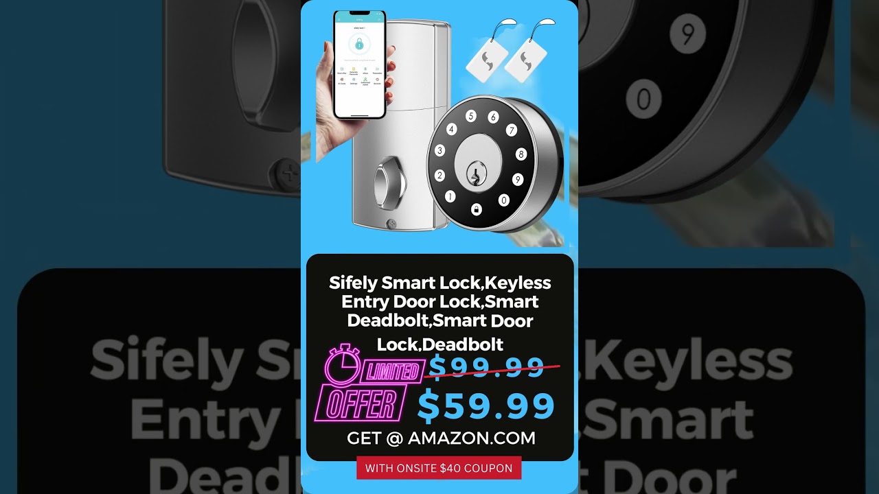 Sifely Smart Lock,Keyless Entry Door Lock,Smart Deadbolt,Smart Door Lock,Deadbolt