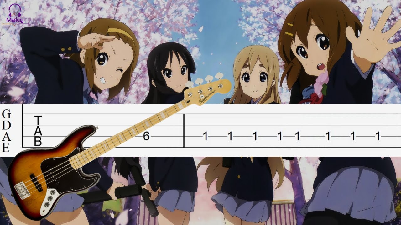 K-ON! - My Love is a Stapler [Bass Tabs Tutorial]