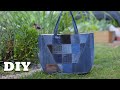 HOW TO SEW JEANS TOTE BAG WITH RECYCLED MATERIALS |  OLD JEANS INTO BAG | BAG SEWING TUTORIAL