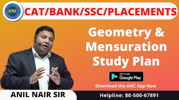 🛑LIVE || Geometry and Mensuration Study Plan || CAT, BANK, SSC || ANIL NAIR