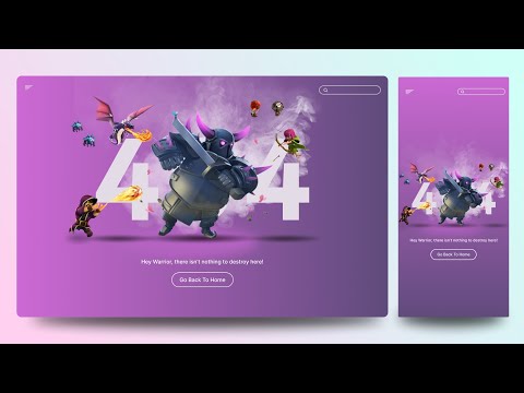 Create Website's 404 Error Page Not Found using Html & CSS Only | COC Web Page UI Design Tutorial