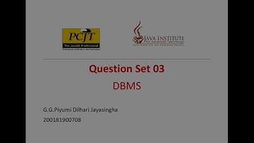 DBMS Question Set 3
