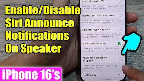 iPhone 16/16 Pro Max: 🔊 How to Enable/Disable Siri Announce Notifications on Speaker 📱