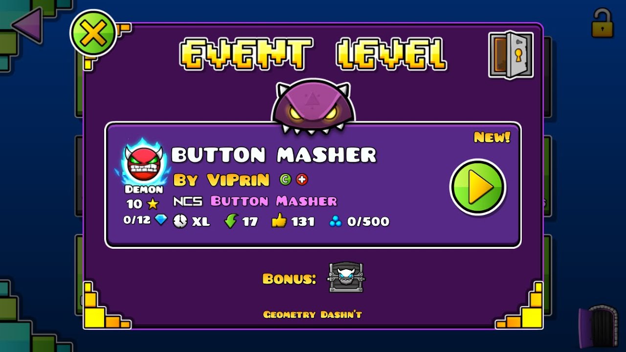 Button Masher 100% + Golden Key and Wraith Code - YouTube