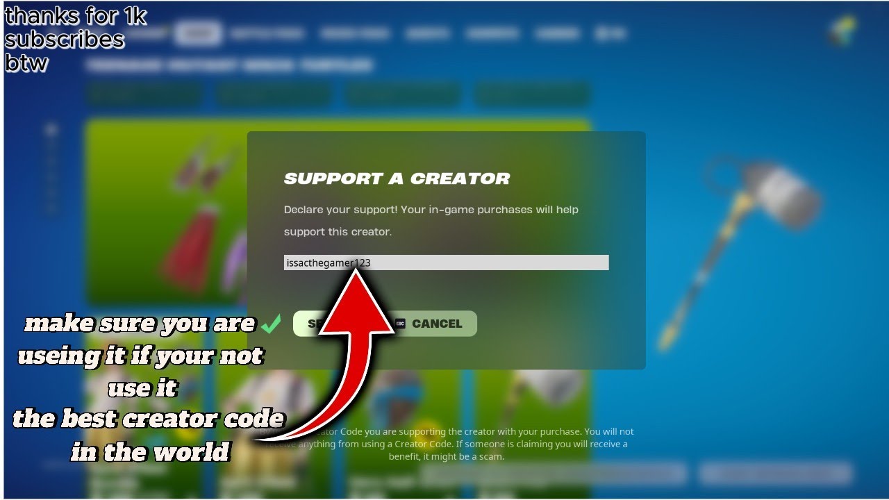 my fortnite creator code #codeissacthegamer123 - YouTube