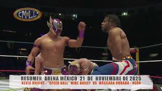 Cmll - Kevin Knight - Speed Ball Mike Bailey Vs Máscara Dorada - Neón Arena México 21-11-25